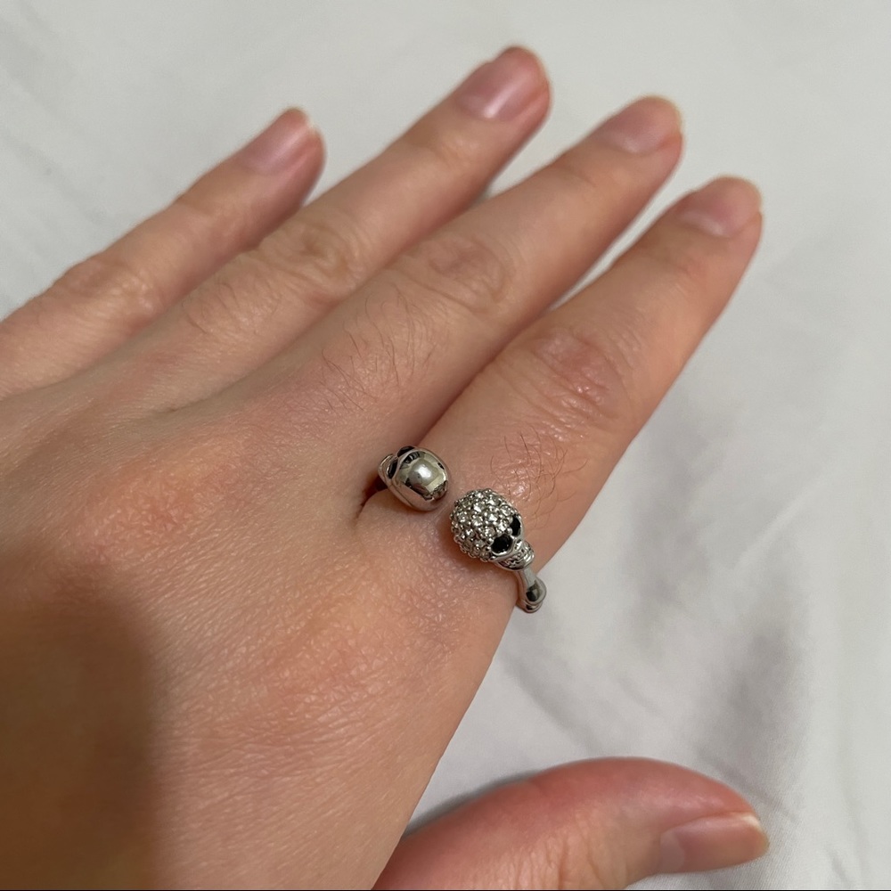 Adjustable Silver Skull Ring - image 2
